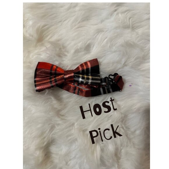 💗HOST PICK💗 Red & Black Plaid Satin Bow Tie     - Pets - Picture 1 of 2